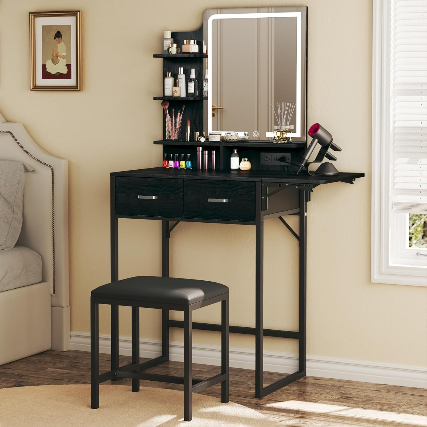 Makeup Vanity Desk with Mirror and Lights